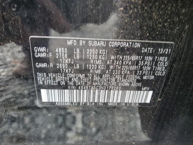 Photo 14 from auction – 2022 SUBARU OUTBACK PR with VIN 4S4BTAFC3N3173262