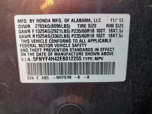 Снимка 14 от търг – 2014 HONDA PILOT EX с VIN 5FNYF4H42EB012255