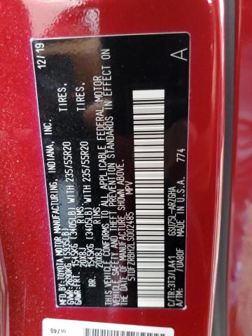 Photo 14 from auction – 2020 TOYOTA HIGHLANDER with VIN 5TDFZRBH2LS002485