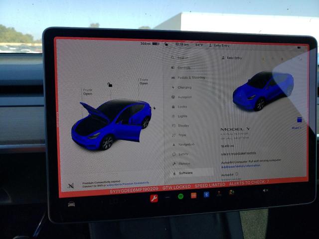 Foto 9 de la subasta – 2021 TESLA MODEL Y con VIN 5YJYGDEE6MF190209