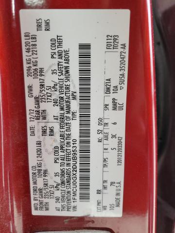Photo 14 from auction – 2013 FORD ESCAPE SE with VIN 1FMCU0GX2DUB95310