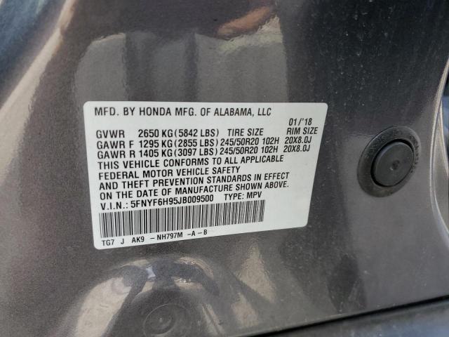 Photo 14 from auction – 2018 HONDA PILOT TOUR with VIN 5FNYF6H95JB009500