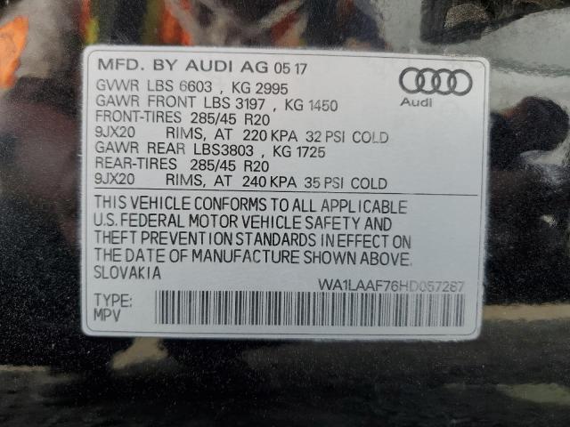 Снимка 14 от търг – 2017 AUDI Q7 PREMIUM с VIN WA1LAAF76HD057287