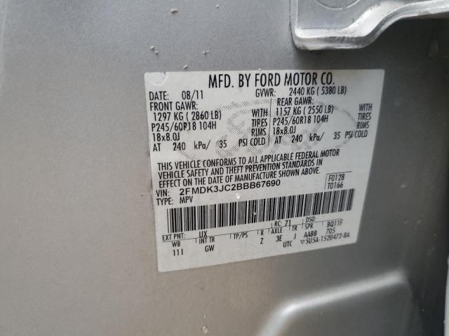 Снимка 14 от търг – 2011 FORD EDGE SEL с VIN 2FMDK3JC2BBB67690