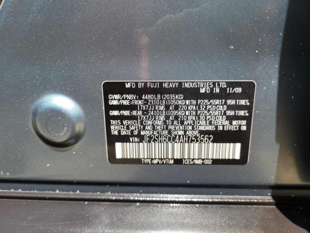Photo 10 from auction – 2010 SUBARU FORESTER 2 with VIN JF2SH6CC4AH753562