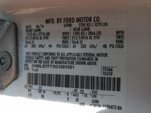 Photo 14 from auction – 2016 FORD TRANSIT CO with VIN NM0LS7F73G1291051