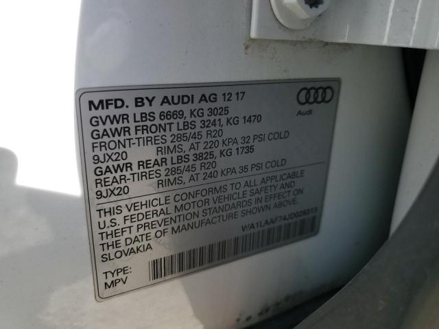 Photo 14 from auction – 2018 AUDI Q7 PREMIUM with VIN WA1LAAF74JD028313