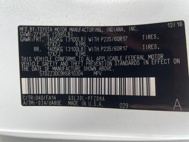 Photo 10 from auction – 2017 TOYOTA SIENNA with VIN 5TDZZ3DC9HS810304