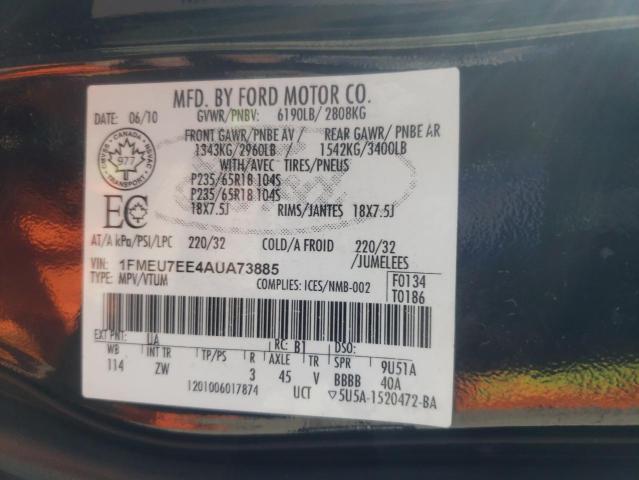Photo 14 from auction – 2010 FORD EXPLORER E with VIN 1FMEU7EE4AUA73885