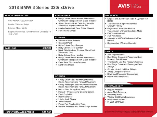 Снимка 12 от търг – 2018 BMW 320 XI с VIN WBA8A3C53JA505807