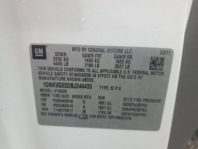 Photo 14 from auction – 2011 CHEVROLET TRAVERSE L with VIN 1GNKVGED2BJ344433