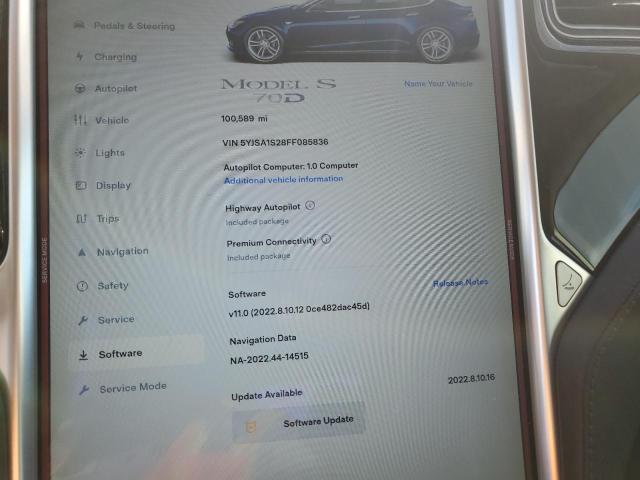 Photo 9 from auction – 2015 TESLA MODEL S 70 with VIN 5YJSA1S28FF085836