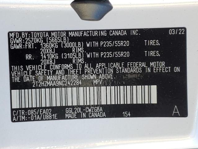Photo 14 from auction – 2022 LEXUS RX 350 with VIN 2T2HZMAA9NC242284