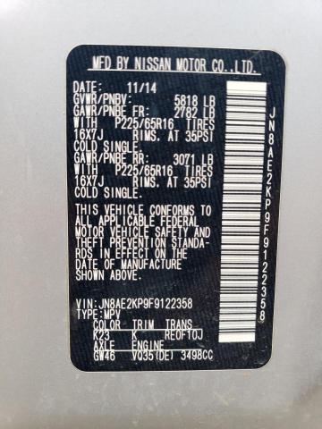 Photo 14 from auction – 2015 NISSAN QUEST S with VIN JN8AE2KP9F9122358