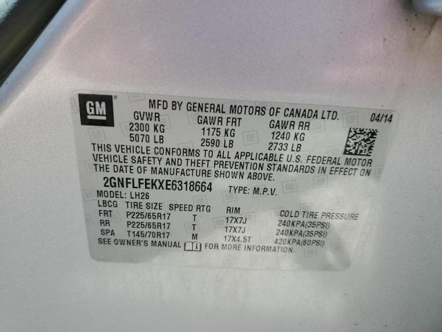 Photo 14 from auction – 2014 CHEVROLET EQUINOX LT with VIN 2GNFLFEKXE6318664