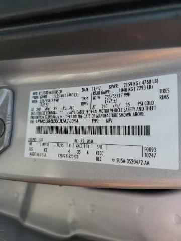 Photo 14 from auction – 2018 FORD ESCAPE SE with VIN 1FMCU9GDXJUA74014
