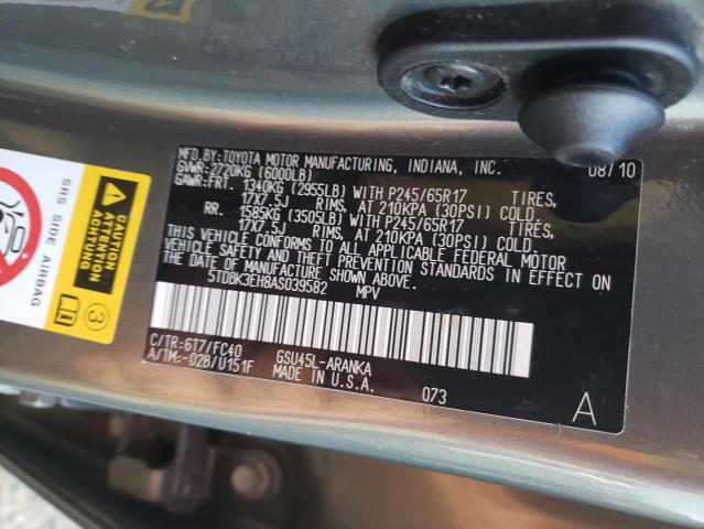 Photo 14 from auction – 2010 TOYOTA HIGHLANDER with VIN 5TDBK3EH8AS039582