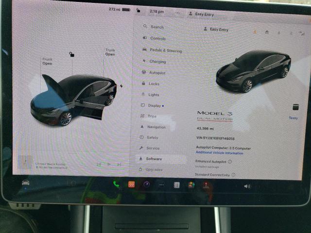 Photo 9 from auction – 2018 TESLA MODEL 3 with VIN 5YJ3E1EB1JF149258