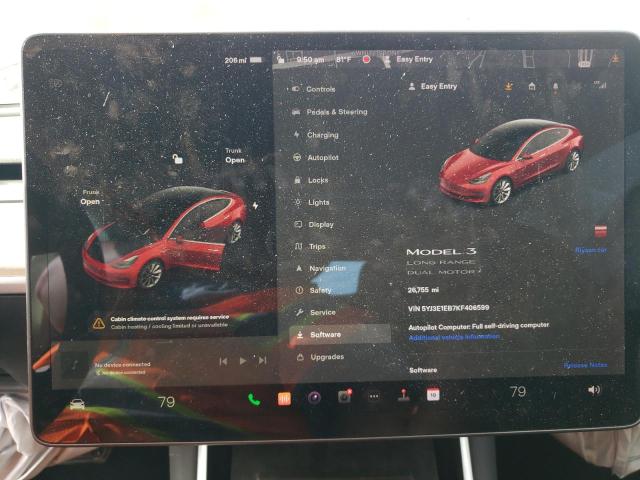 Photo 9 from auction – 2019 TESLA MODEL 3 with VIN 5YJ3E1EB7KF406599