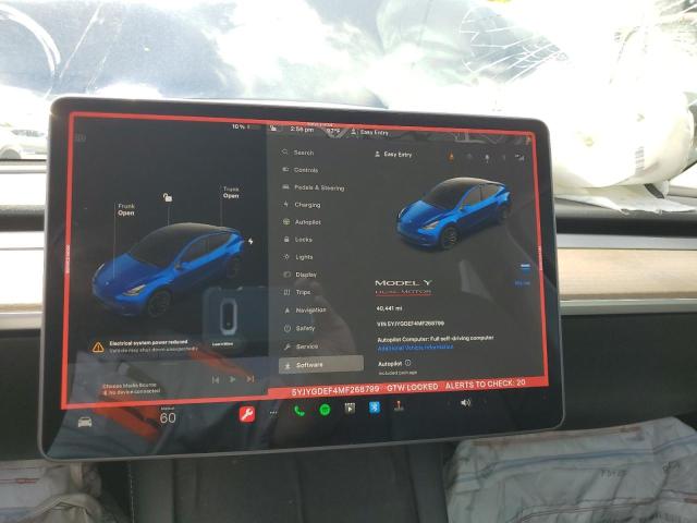 Photo 9 from auction – 2021 TESLA MODEL Y with VIN 5YJYGDEF4MF268799