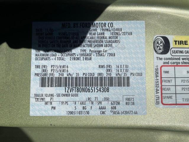 Photo 10 from auction – 2006 FORD MUSTANG with VIN 1ZVFT80N065154308