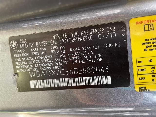 Photo 10 from auction – 2011 BMW 335 I with VIN WBADX7C56BE580046