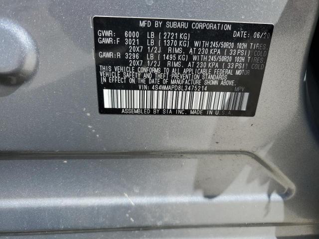 Photo 14 from auction – 2020 SUBARU ASCENT LIM with VIN 4S4WMAPD8L3475214