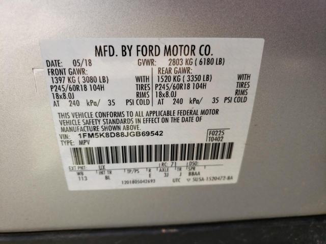 Photo 14 from auction – 2018 FORD EXPLORER X with VIN 1FM5K8D88JGB69542