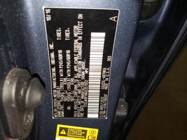 Photo 14 from auction – 2016 TOYOTA HIGHLANDER with VIN 5TDJKRFH8GS351052