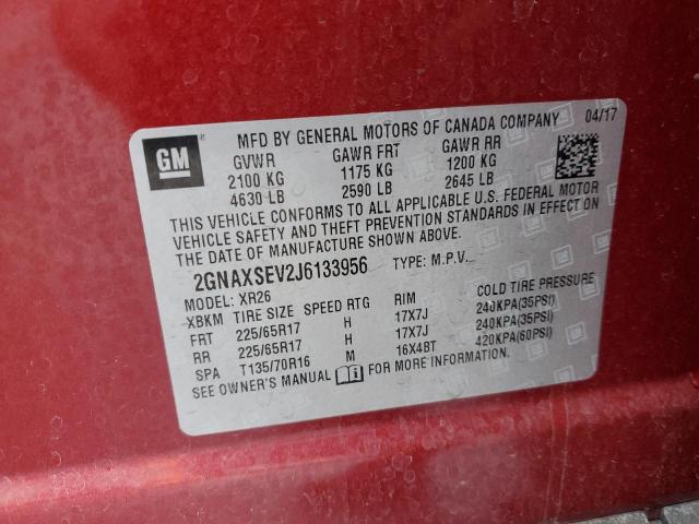 Photo 14 from auction – 2018 CHEVROLET EQUINOX LT with VIN 2GNAXSEV2J6133956