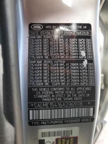 Photo 14 from auction – 2006 LAND ROVER RANGE ROVE with VIN SALME15416A236978