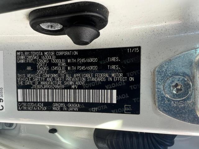 Photo 10 from auction – 2016 TOYOTA 4RUNNER SR with VIN JTEBU5JR9G5298659