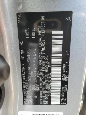 Photo 14 from auction – 2020 TOYOTA HIGHLANDER with VIN 5TDCZRAH2LS013720