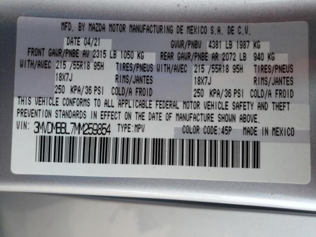 Photo 14 from auction – 2021 MAZDA CX-30 SELE with VIN 3MVDMBBL7MM259854