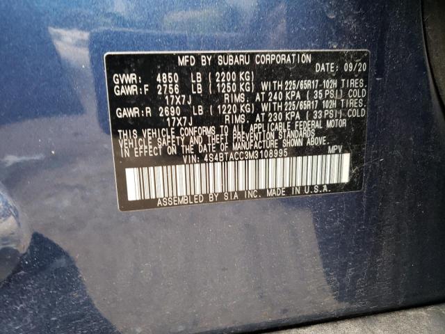 Photo 14 from auction – 2021 SUBARU OUTBACK PR with VIN 4S4BTACC3M3108995