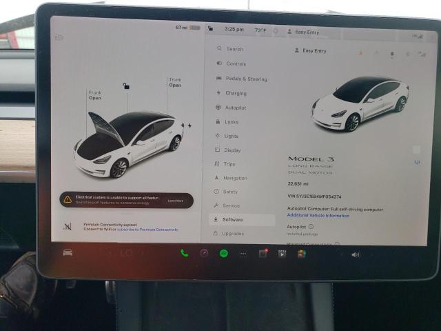 Photo 9 from auction – 2021 TESLA MODEL 3 with VIN 5YJ3E1EB4MF054374