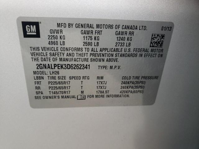Photo 14 from auction – 2013 CHEVROLET EQUINOX LT with VIN 2GNALPEK3D6262341