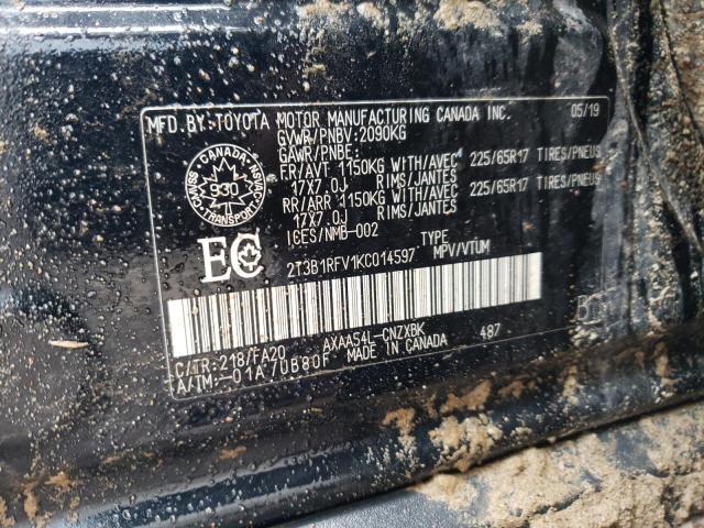 Photo 14 from auction – 2019 TOYOTA RAV4 LE with VIN 2T3B1RFV1KC014597