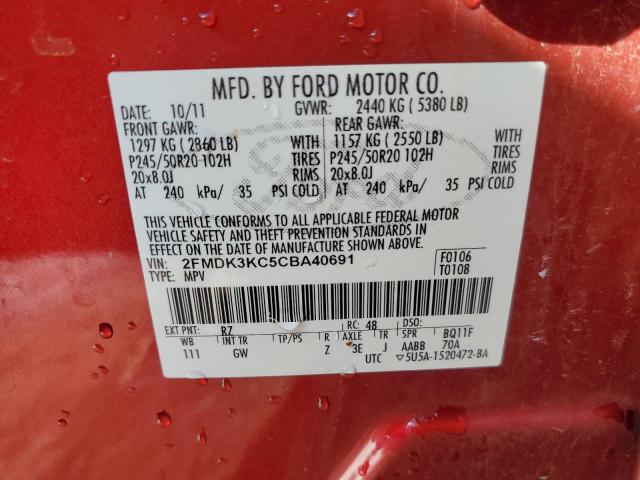 Photo 14 from auction – 2012 FORD EDGE LIMIT with VIN 2FMDK3KC5CBA40691