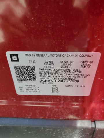 Photo 14 from auction – 2020 CHEVROLET EQUINOX LT with VIN 2GNAXTEV3L6258439