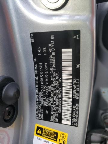 Снимка 14 от търг – 2015 TOYOTA HIGHLANDER с VIN 5TDDKRFH5FS082729