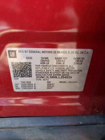 Photo 14 from auction – 2020 CHEVROLET TRAX 1LT with VIN 3GNCJLSB6LL254515
