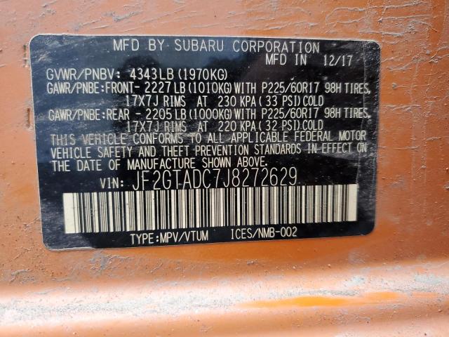 Photo 14 from auction – 2018 SUBARU CROSSTREK with VIN JF2GTADC7J8272629