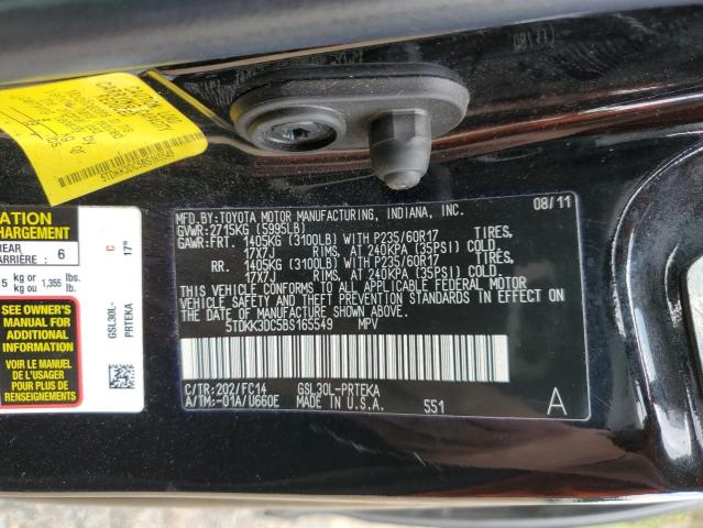 Photo 14 from auction – 2011 TOYOTA SIENNA LE with VIN 5TDKK3DC5BS165549