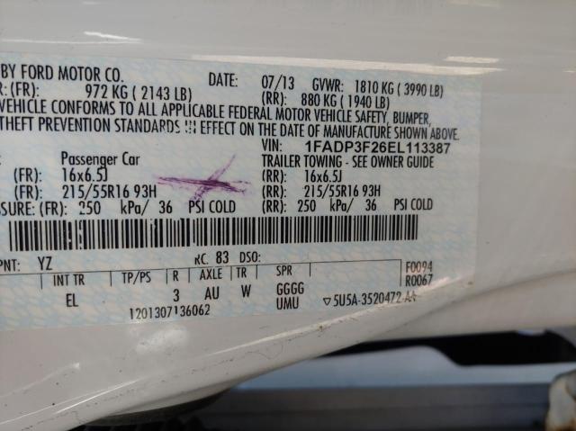 Photo 10 from auction – 2014 FORD FOCUS SE with VIN 1FADP3F26EL113387