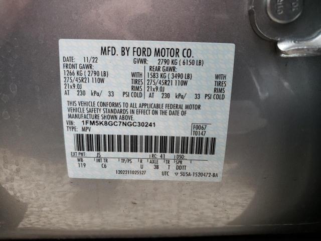 Photo 14 from auction – 2022 FORD EXPLORER S with VIN 1FM5K8GC7NGC30241