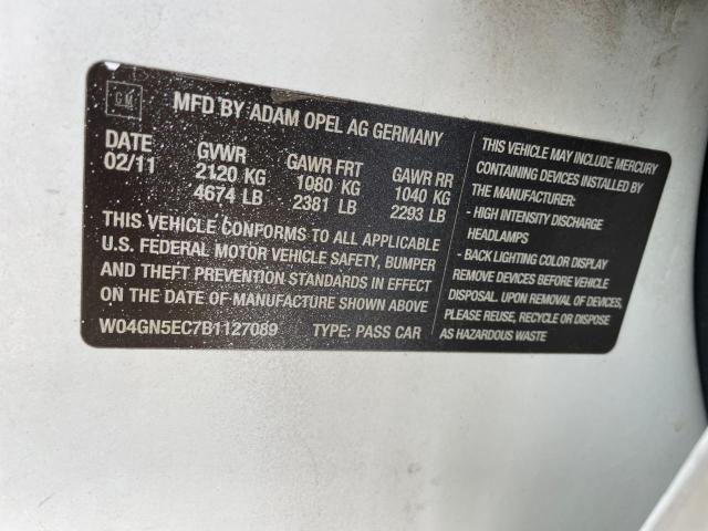 Photo 10 from auction – 2011 BUICK REGAL CXL with VIN W04GN5EC7B1127089