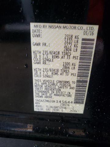 Photo 14 from auction – 2016 NISSAN MURANO S with VIN 5N1AZ2MG2GN145644