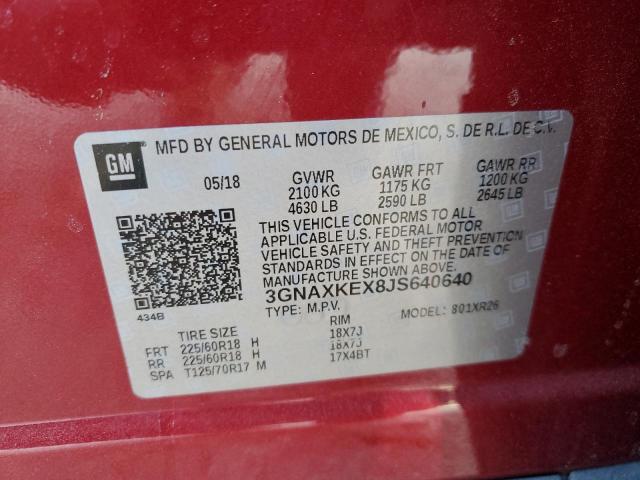 Photo 14 from auction – 2018 CHEVROLET EQUINOX LT with VIN 3GNAXKEX8JS640640