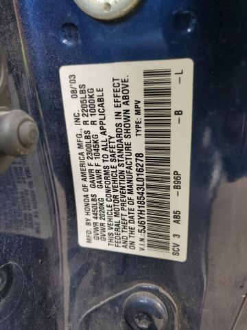 Photo 14 from auction – 2003 HONDA ELEMENT EX with VIN 5J6YH18543L016278